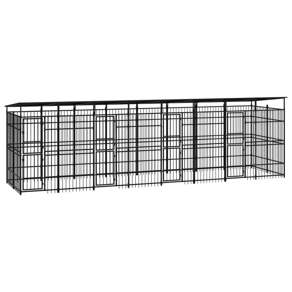 Vidaxl - Chenil d'extérieur avec toit pour chiens Acier 14,75 m² vidaXL 3098016 - Image 1