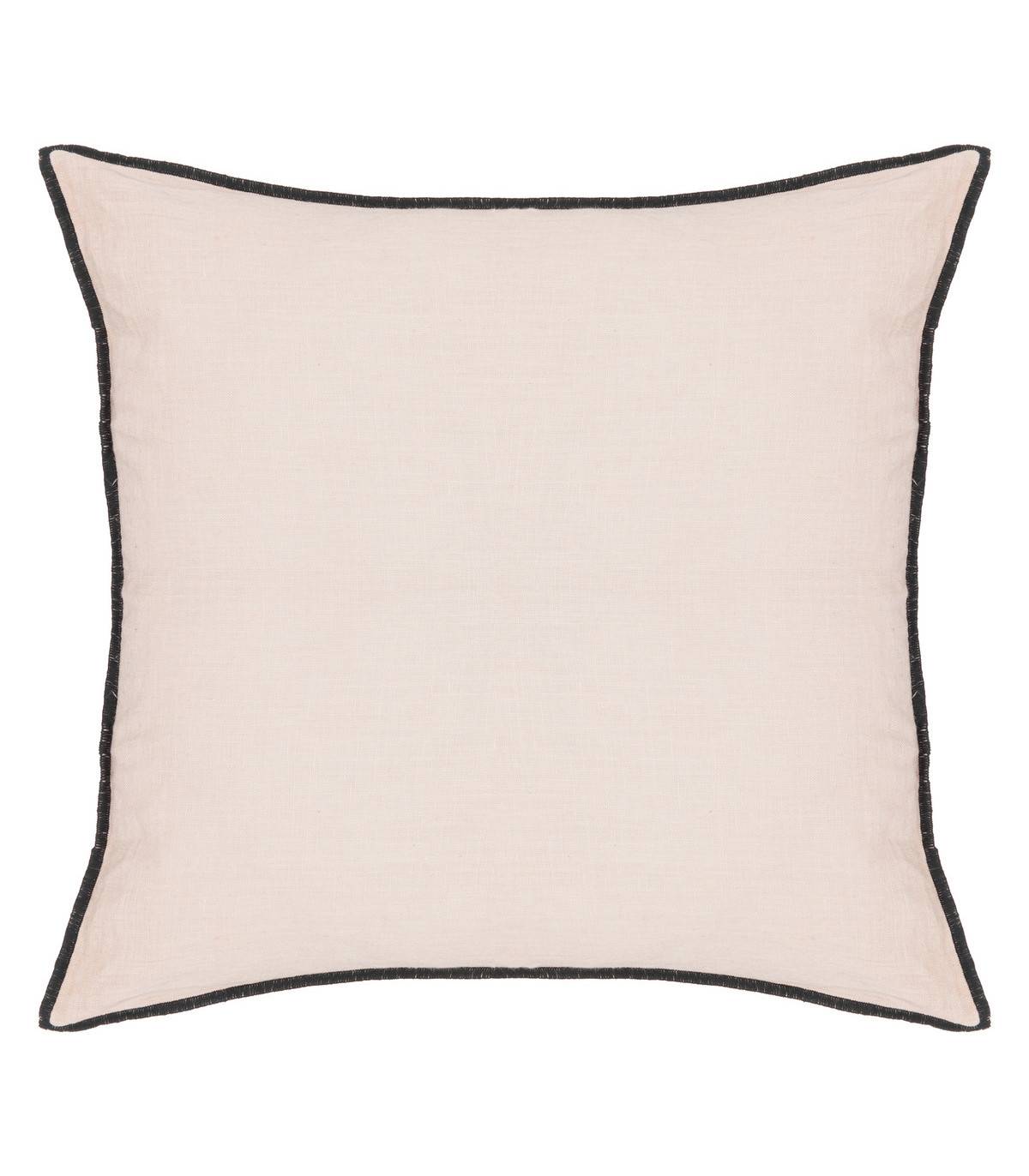 Coussin décoratif déhoussable en Lin et Coton Rose 45 x 45 cm - Image 1