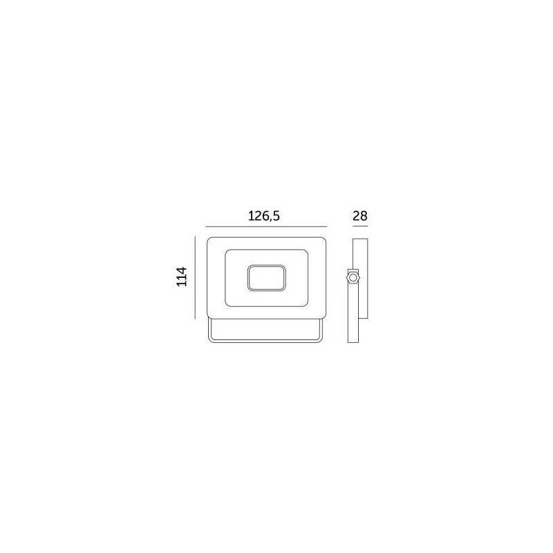Projecteur LED MH 20W 6500K IP65 noir RED blanc froid - Image 2