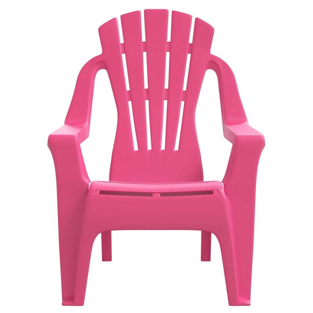 Lot de 2 Chaises de jardin pour enfants - Chaises d'extérieur - Fauteuils de jardin rose 37x34x44 cm PP - Image 4