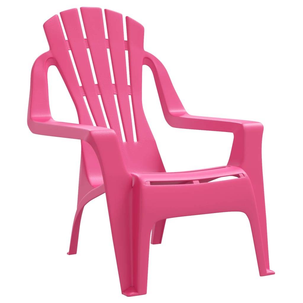 Lot de 2 Chaises de jardin pour enfants - Chaises d'extérieur - Fauteuils de jardin rose 37x34x44 cm PP - Image 3