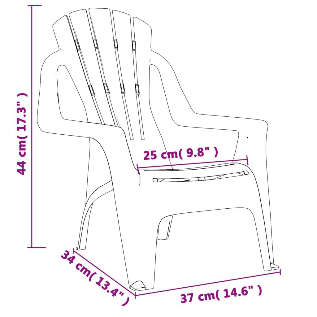 Lot de 2 Chaises de jardin pour enfants - Chaises d'extérieur - Fauteuils de jardin rose 37x34x44 cm PP - Image 8