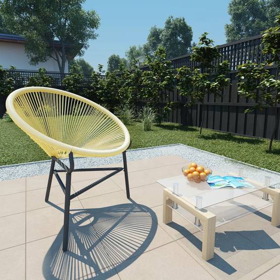 Fauteuil de Jardin Acapulco en Résine Tressée et Acier pour Terrasse Design Moderne Beige – ComfortXL Outdoor Living - Image 1