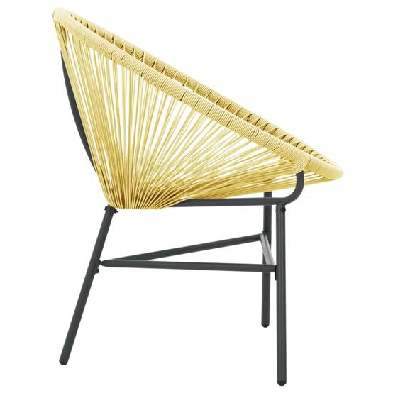 Fauteuil de Jardin Acapulco en Résine Tressée et Acier pour Terrasse Design Moderne Beige – ComfortXL Outdoor Living - Image 5