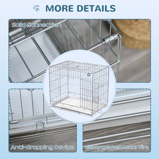 Cage transport petit chien métal galvanisé intérieur pliable porte supérieure 61cm - ComfortXL Outdoor Living - Image 10