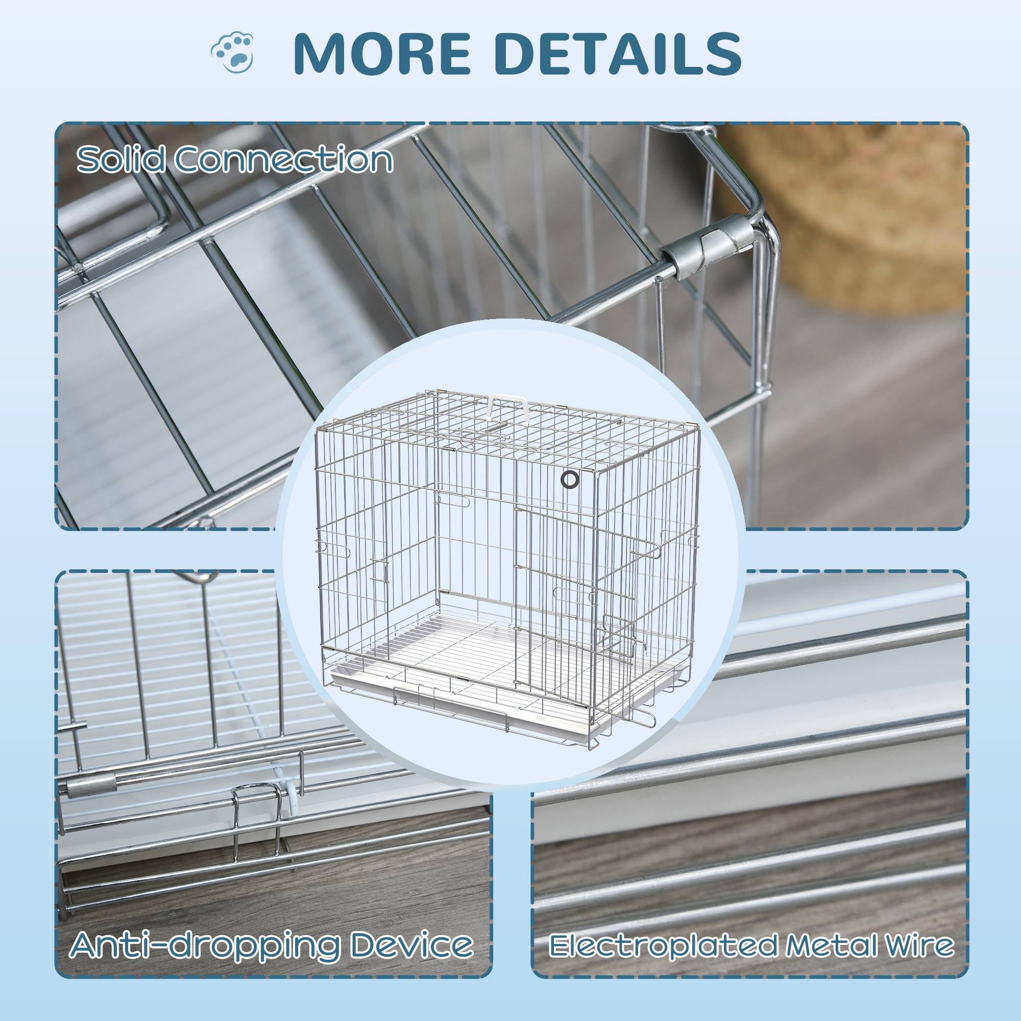 Cage transport petit chien métal galvanisé intérieur pliable porte supérieure 61cm - ComfortXL Outdoor Living - Image 10