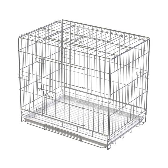 Cage transport petit chien métal galvanisé intérieur pliable porte supérieure 61cm - ComfortXL Outdoor Living - Image 2