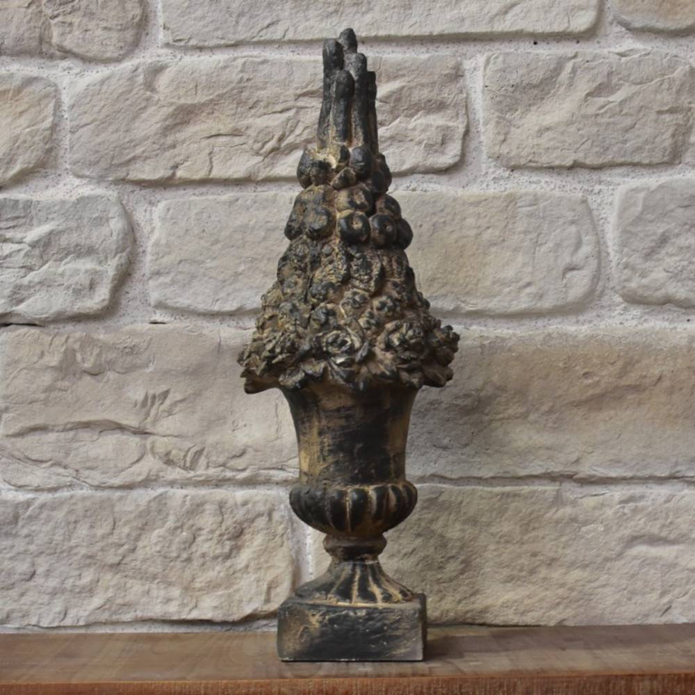 Vasque bouquet en résine gris anthracite Ht.68 cm Chemin de campagne - Image 2