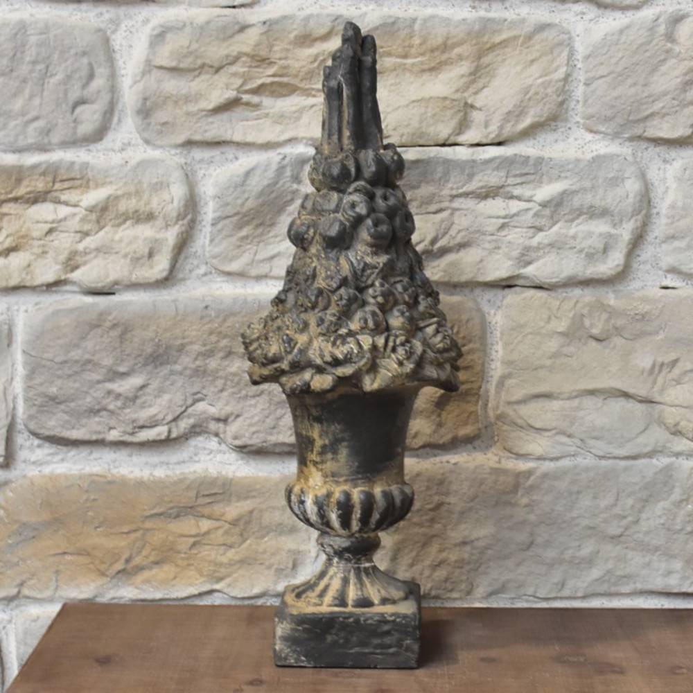 Vasque bouquet en résine gris anthracite Ht.68 cm Chemin de campagne - Image 3