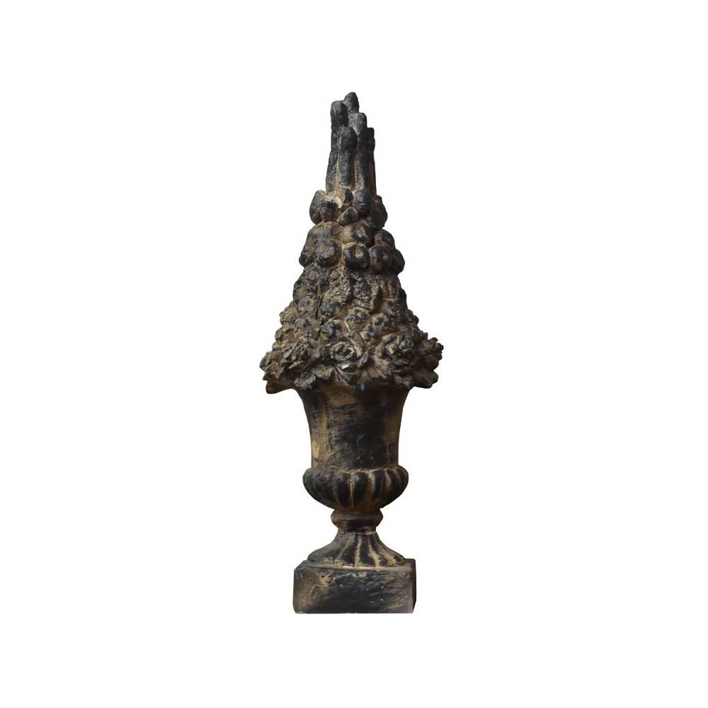 Vasque bouquet en résine gris anthracite Ht.68 cm Chemin de campagne - Image 1