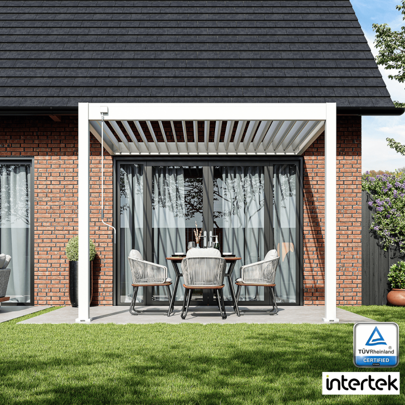 Ombrea - Pergola Bioclimatique Ombréa VS 3x3M adossée – Blanc V2
