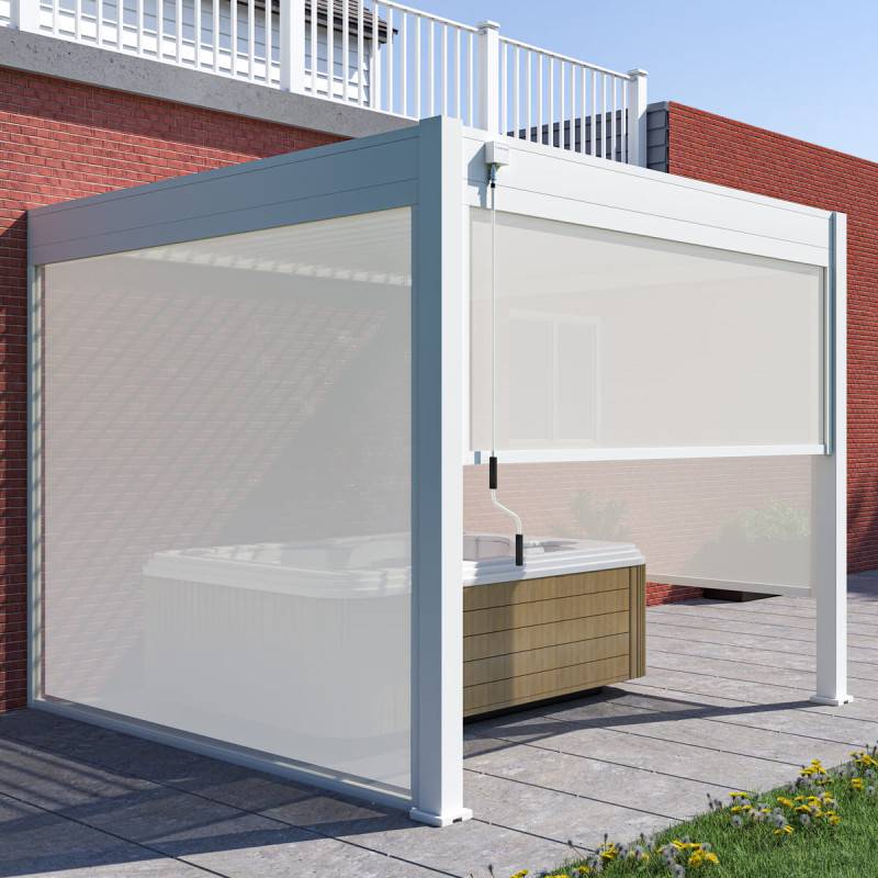 Ombrea - Pergola Bioclimatique Ombréa VS 3x3M adossée – Blanc V2 - Image 7