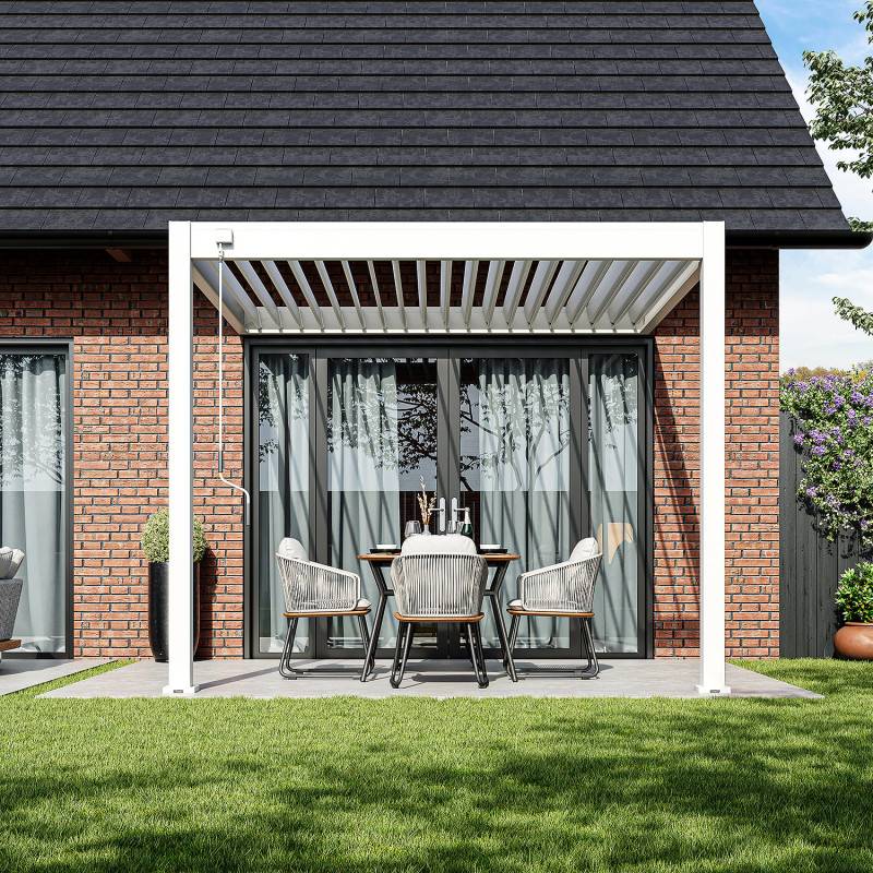 Ombrea - Pergola Bioclimatique Ombréa VS 3x3M adossée – Blanc V2 - Image 3