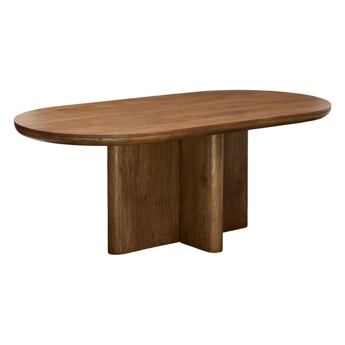 Atmosphera - Table à manger Nagda ovale 100x200cm 8 places marron - Atmosphera Créateur d'intérieur - Image 2