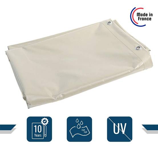 Bâche pour Carport Ivoire 3x5 m XP640CP - Garantie 10 ans - Toile PVC étanche pour abri de voiture - Made in France TECPLAST - Image 2