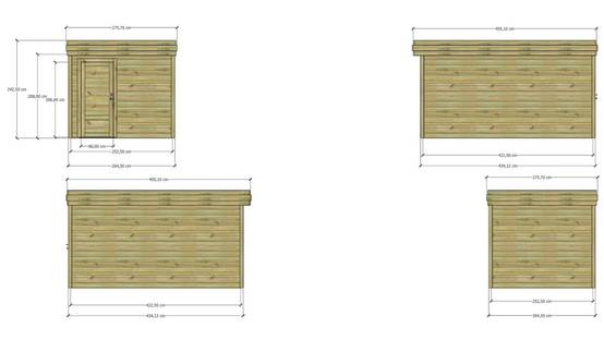 ABRI DE JARDIN bois autoclave 27mm - 2,64x4,34m / 11m2 - Bac acier - Abri Français - Image 4