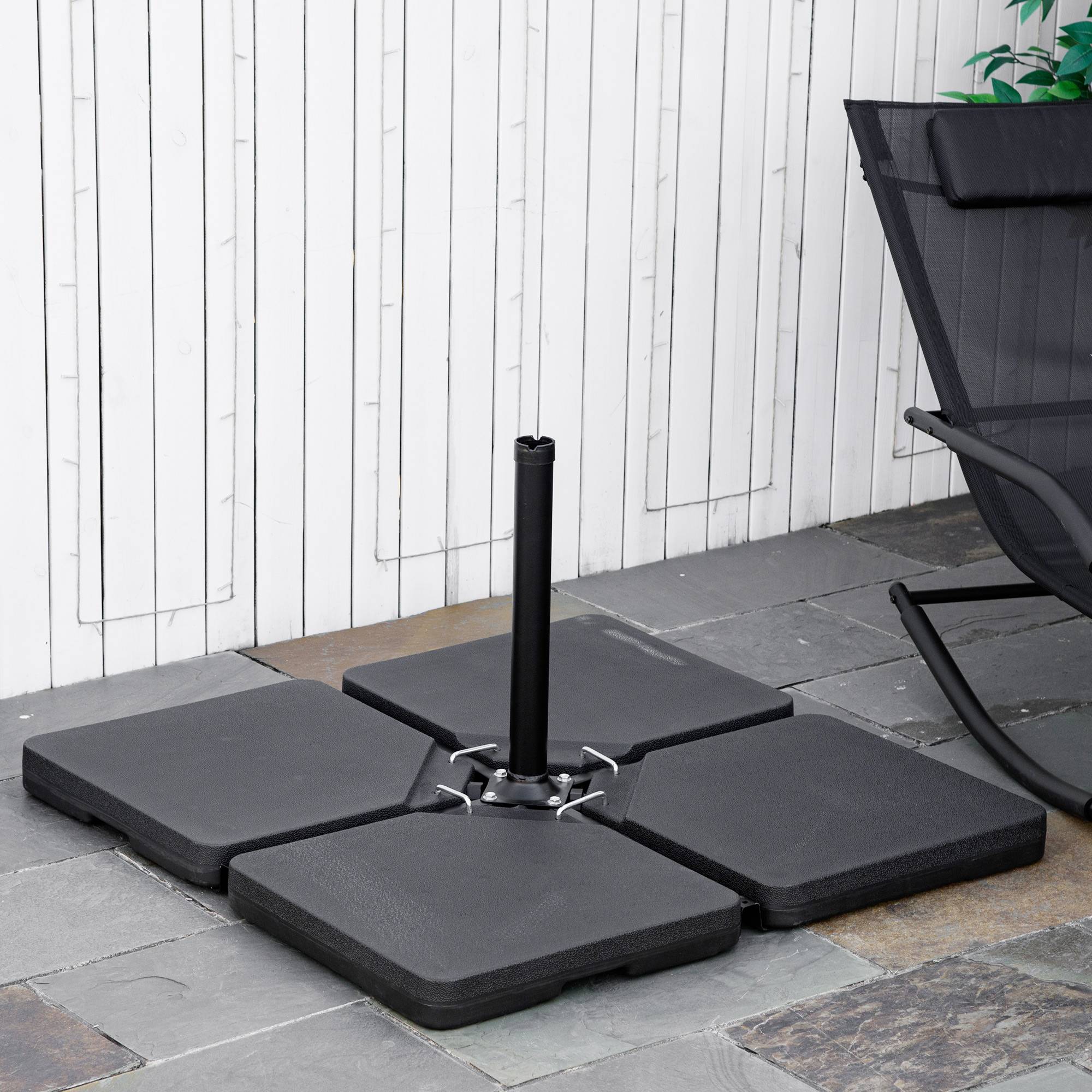 Dalles de lestage parasol déporté résine jardin fixation sûre noir - ComfortXL Outdoor Living - Image 4