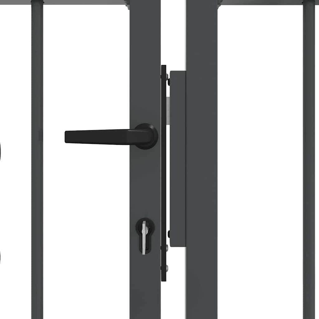 Portail Jardin Double Battant Acier Style Fer Forgé Pointe de Lance 404x151 cm Gris - ComfortXL Outdoor Living - Image 6