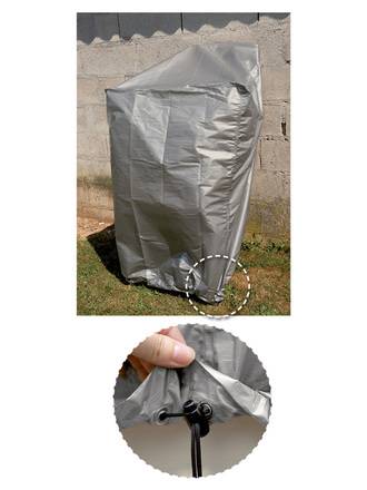 Ribimex - Housse 90 grammes grise pour chaises empilables ou fauteuil 70x70xh110 cm - Image 3