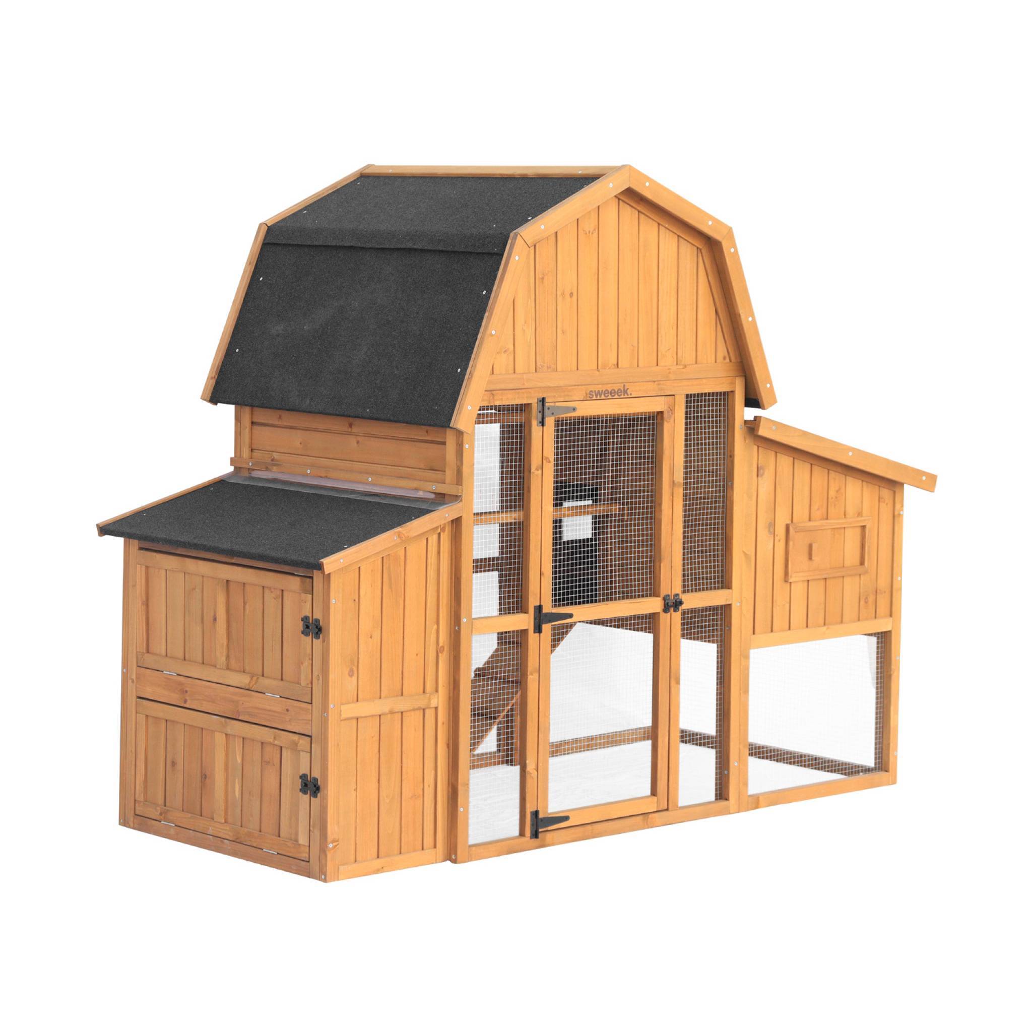 Poulailler 6 poules bois de sapin - 195.5 x 90 x 152.5 cm - Gasconne | sweeek - Image 2
