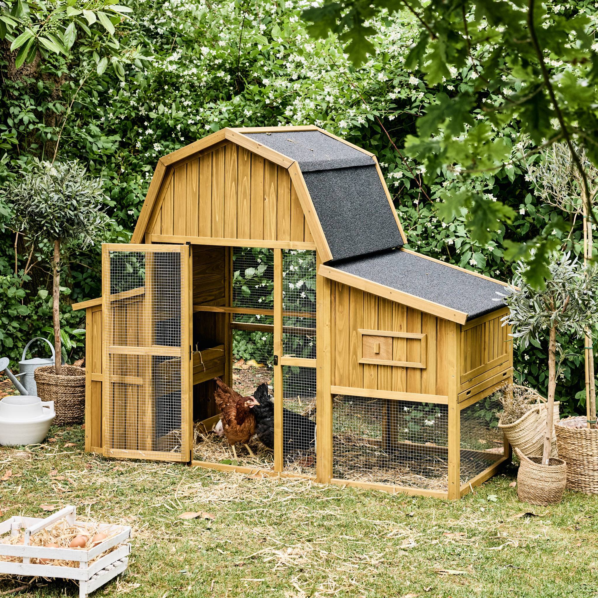 Poulailler 6 poules bois de sapin - 195.5 x 90 x 152.5 cm - Gasconne | sweeek - Image 3