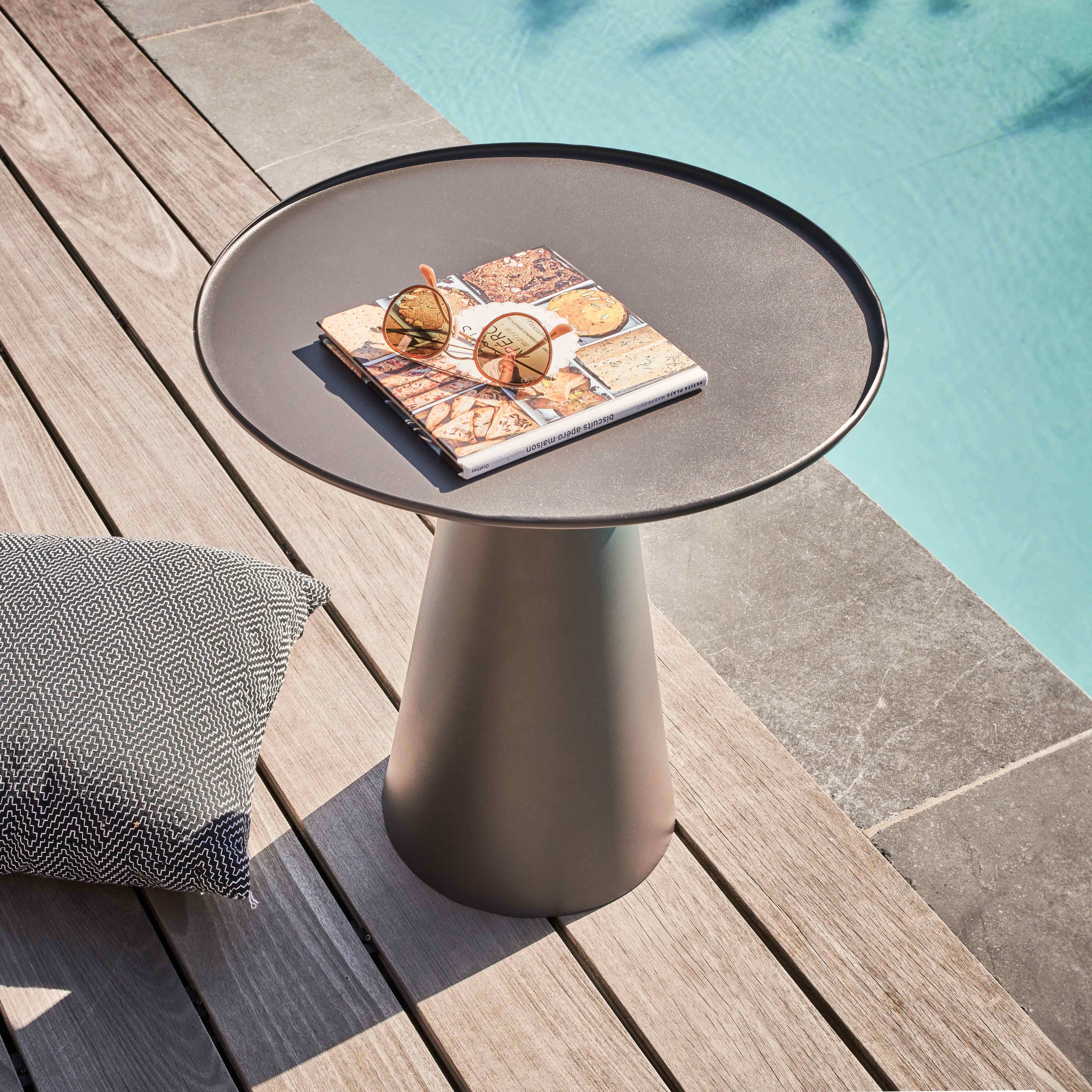 Oviala - Table basse ronde 50 cm en acier gris anthracite Gomba - Oviala - Image 2