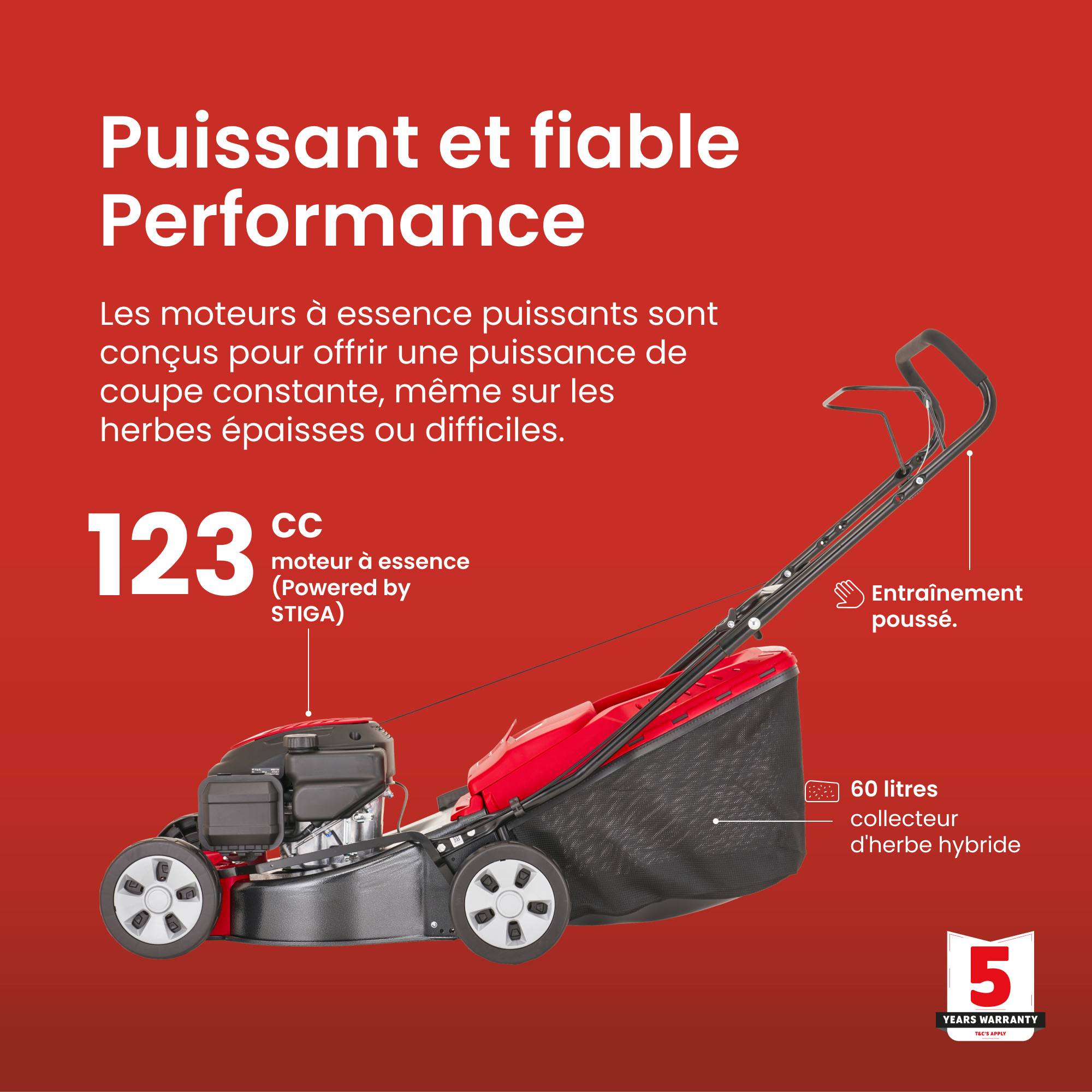 Tondeuse HP42, 123cc, largeur 41 cm, bac 60L - MOUNTFIELD - Image 2