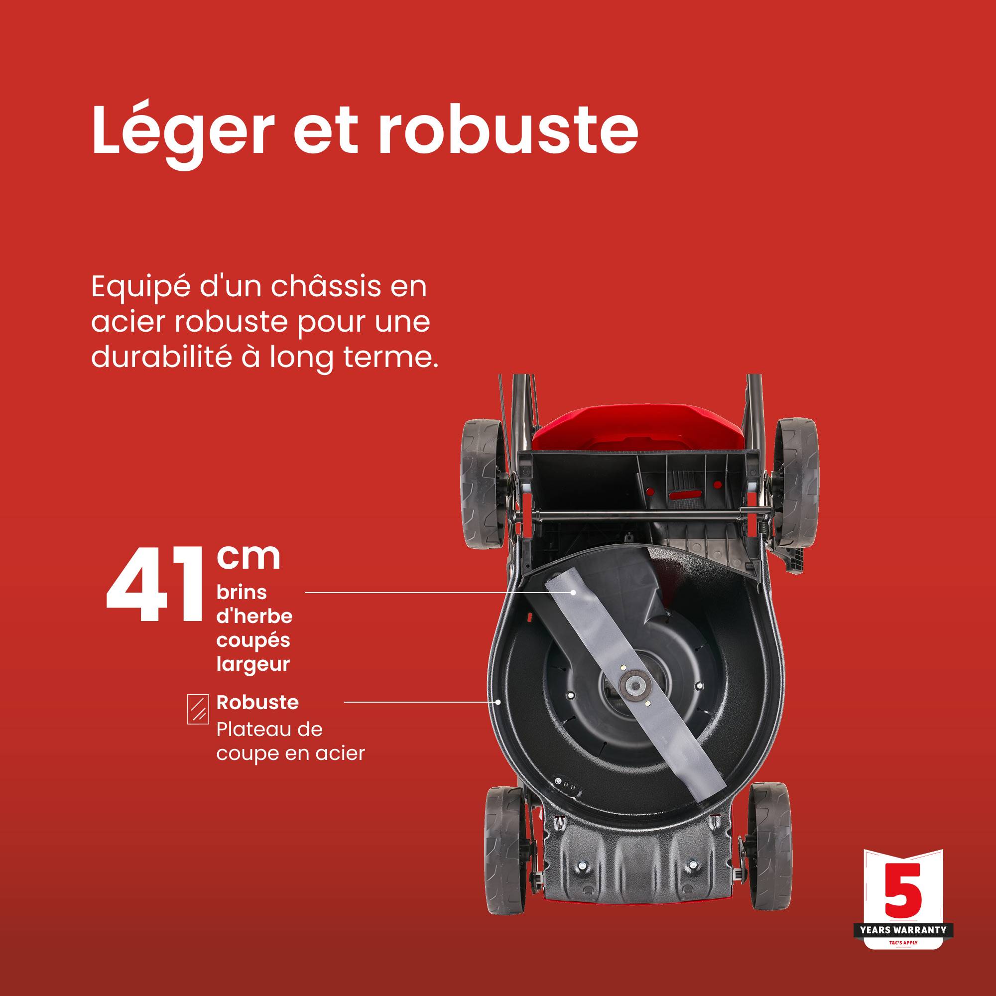 Tondeuse HP42, 123cc, largeur 41 cm, bac 60L - MOUNTFIELD - Image 4