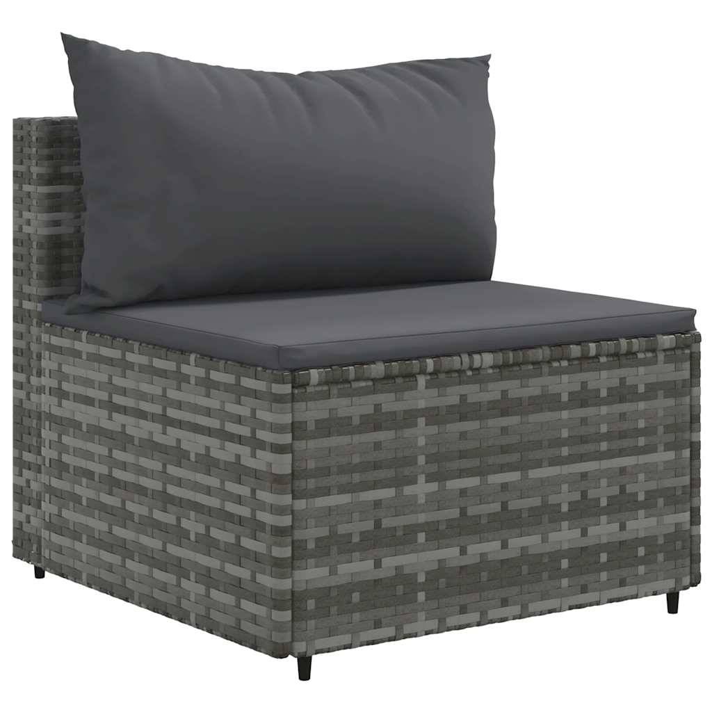 Vidaxl - Salon de jardin 8 pcs avec coussins Gris Résine tressée vidaXL 3308234 - Image 10