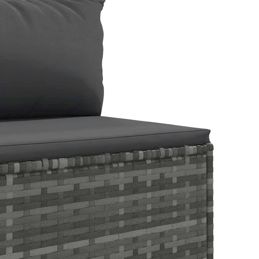 Vidaxl - Salon de jardin 8 pcs avec coussins Gris Résine tressée vidaXL 3308234 - Image 4
