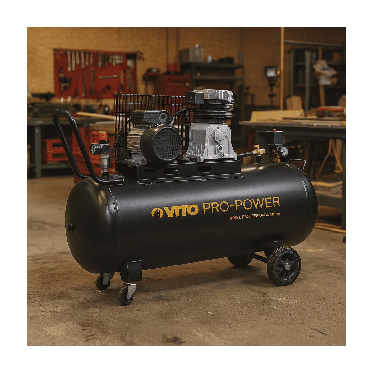 Vito - Compresseur d'air 200L 10Bar 400L/min + Clé à choc pneumatique 310Nm + Outils de Gonflage Soufflage Peinture Garage Atelier VITO - Image 9