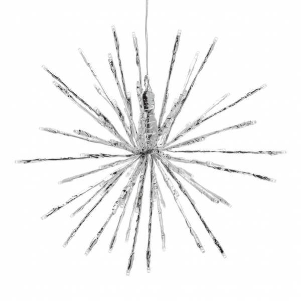 Lotti - Boule lumineuse à branches argentée 30cm 80 LED blanc froid flash Lotti - Image 6