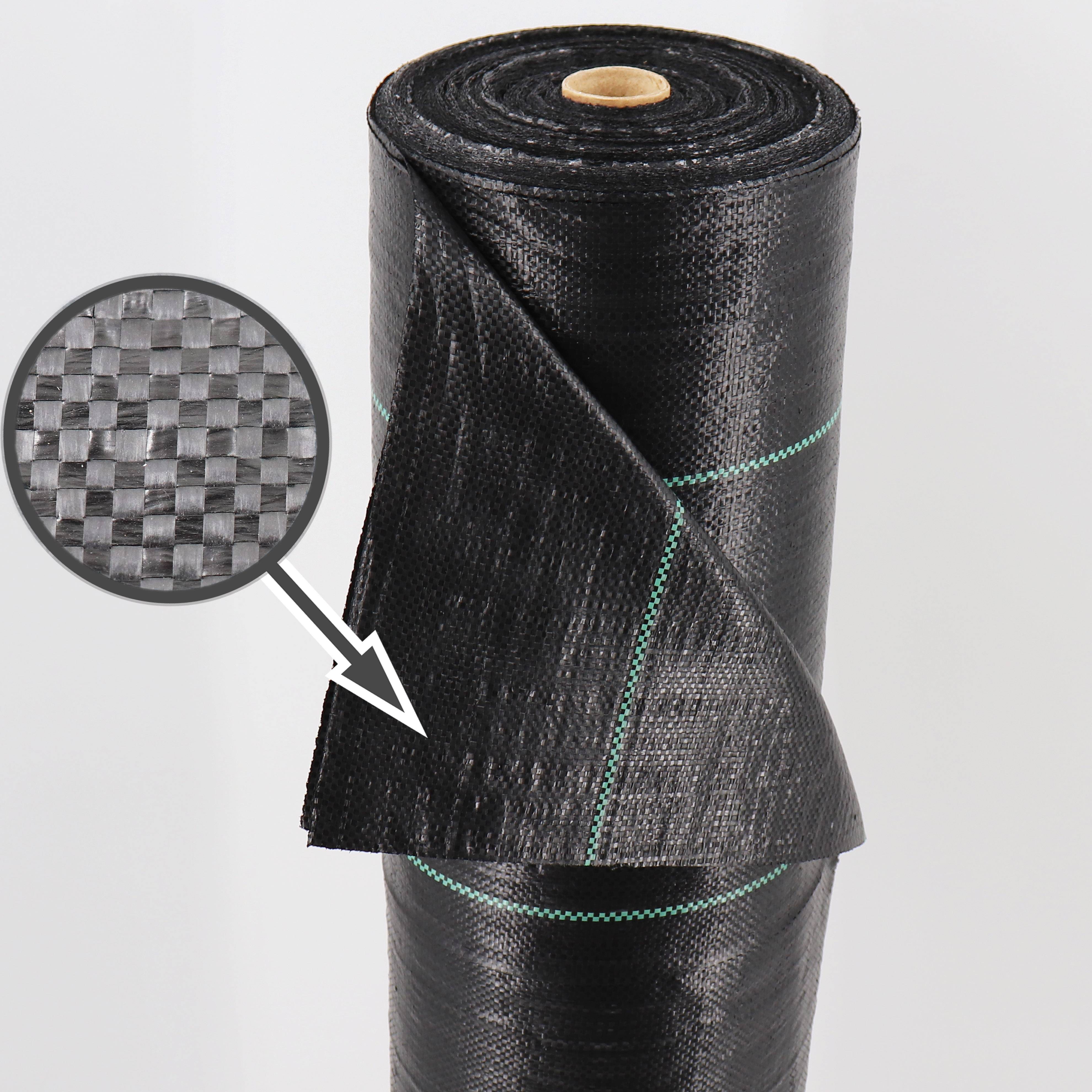 80 m² tissu de sol, bâche anti-mauvaises herbes, bâche de paillage 100 g, 2 m de large, noir - Image 4