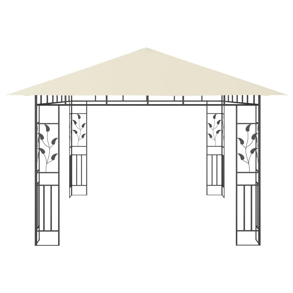ComfortXL - Pavillon Rectangulaire Acier avec Moustiquaire et Éclairage LED Solaire pour Jardin Crème 4x3 m – ComfortXL Outdoor Living - Image 6