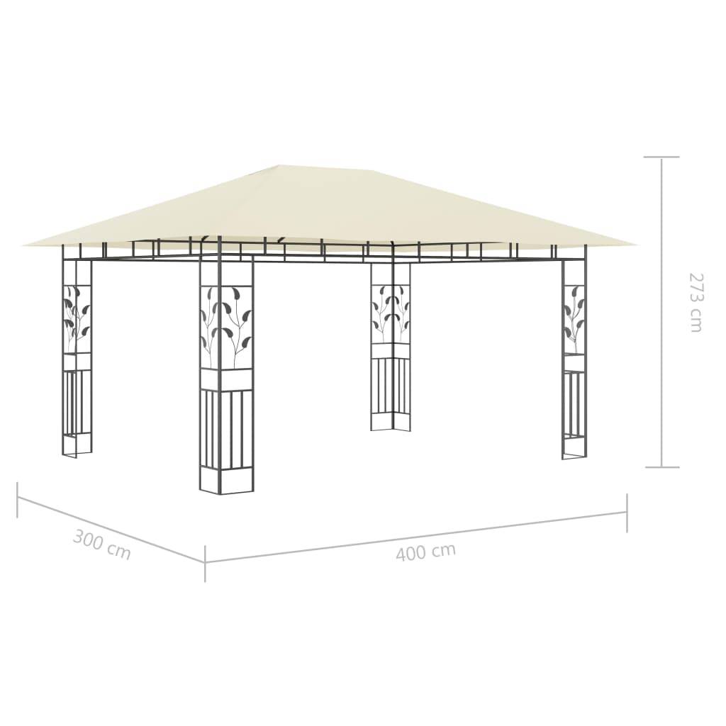 ComfortXL - Pavillon Rectangulaire Acier avec Moustiquaire et Éclairage LED Solaire pour Jardin Crème 4x3 m – ComfortXL Outdoor Living - Image 5