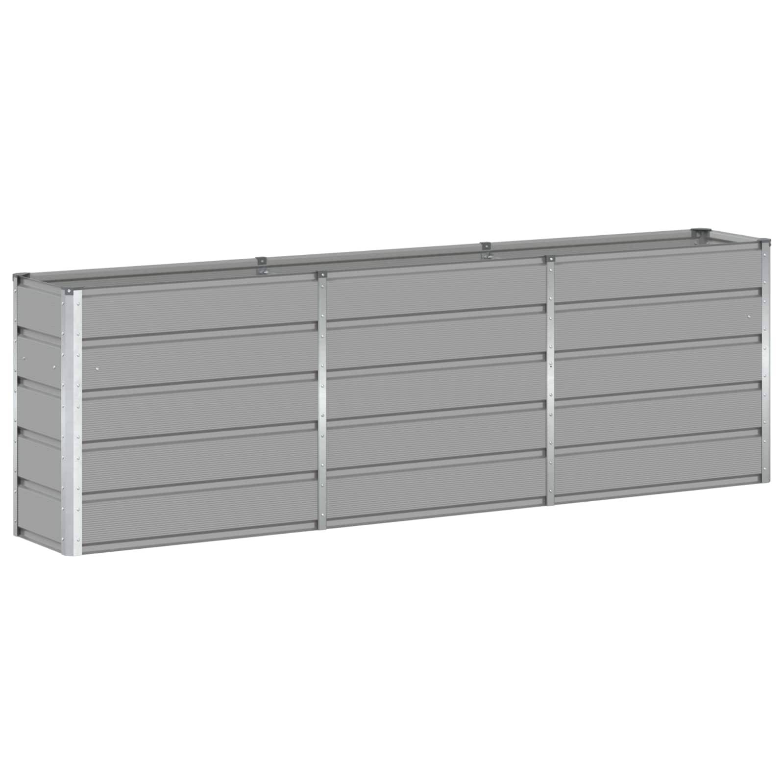 ComfortXL - Jardinière haute XXL 240 cm acier brise-vue pour terrasse jardin 240x40x75 cm Gris clair - ComfortXL Outdoor Living - Image 2