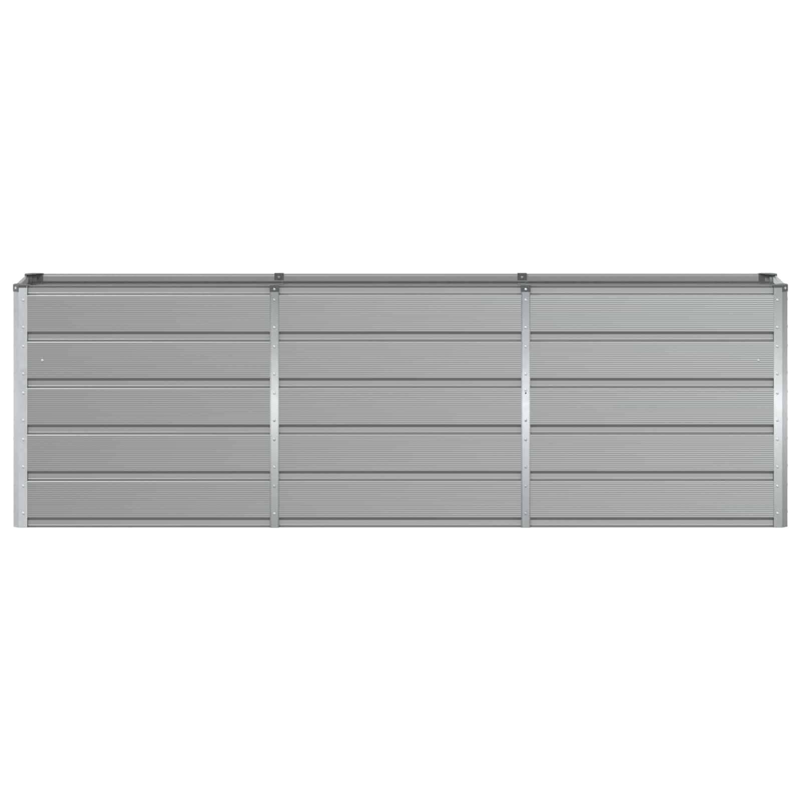 ComfortXL - Jardinière haute XXL 240 cm acier brise-vue pour terrasse jardin 240x40x75 cm Gris clair - ComfortXL Outdoor Living - Image 4