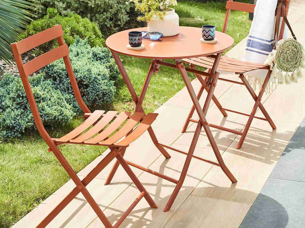 Hesperide - Salon de jardin rond en métal Greensboro Ø 60 cm Ambre avec 2 chaises - Hespéride - Image 1