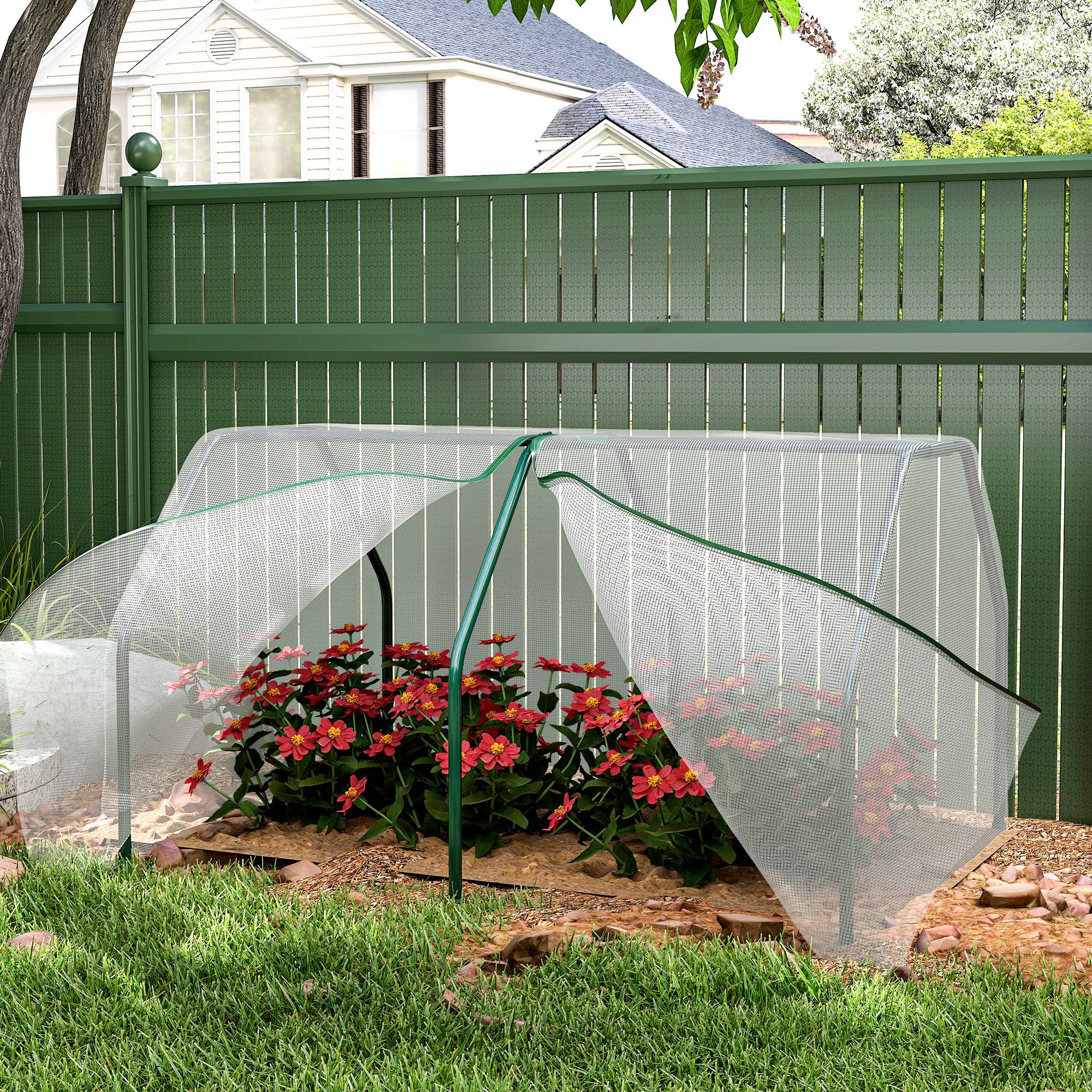 Mini serre jardin et balcon plastique PE et acier, fermeture zip, 99x71x60 cm - Image 10