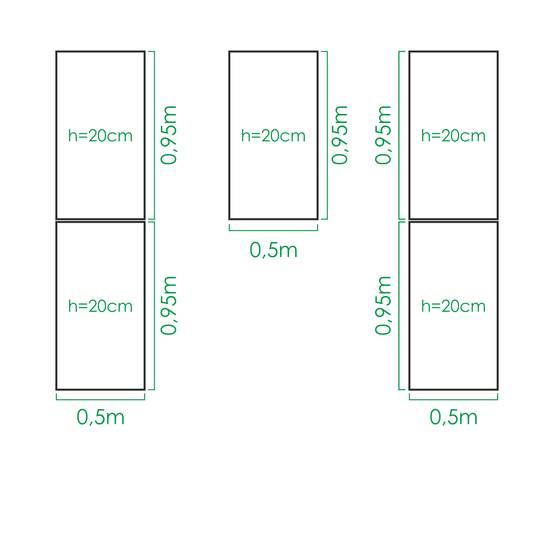 Kit de jardinière surélevées pour une serre 2,5x2 m, acier galvanisé, Klasika Greenhouses - Image 3