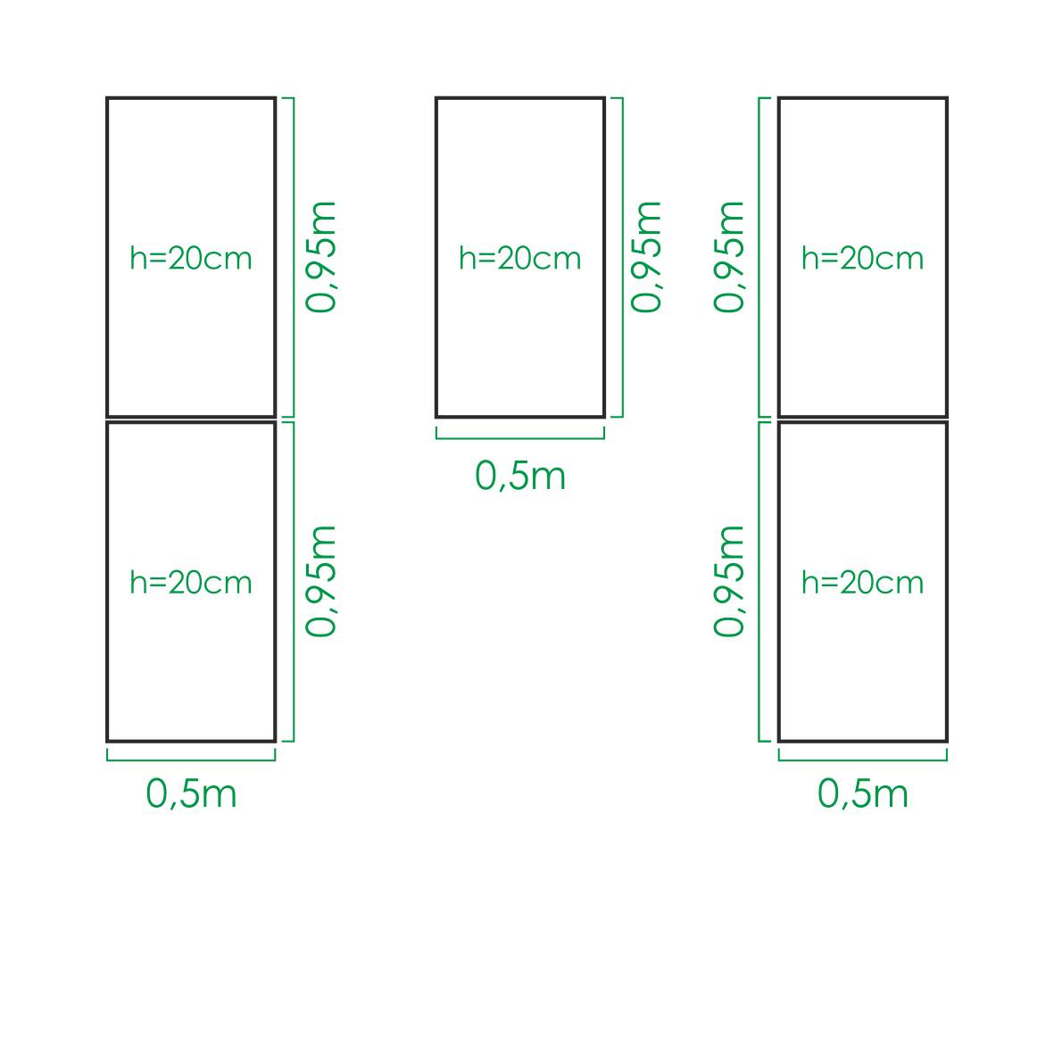 Kit de jardinière surélevées pour une serre 2,5x2 m, acier galvanisé, Klasika Greenhouses - Image 3