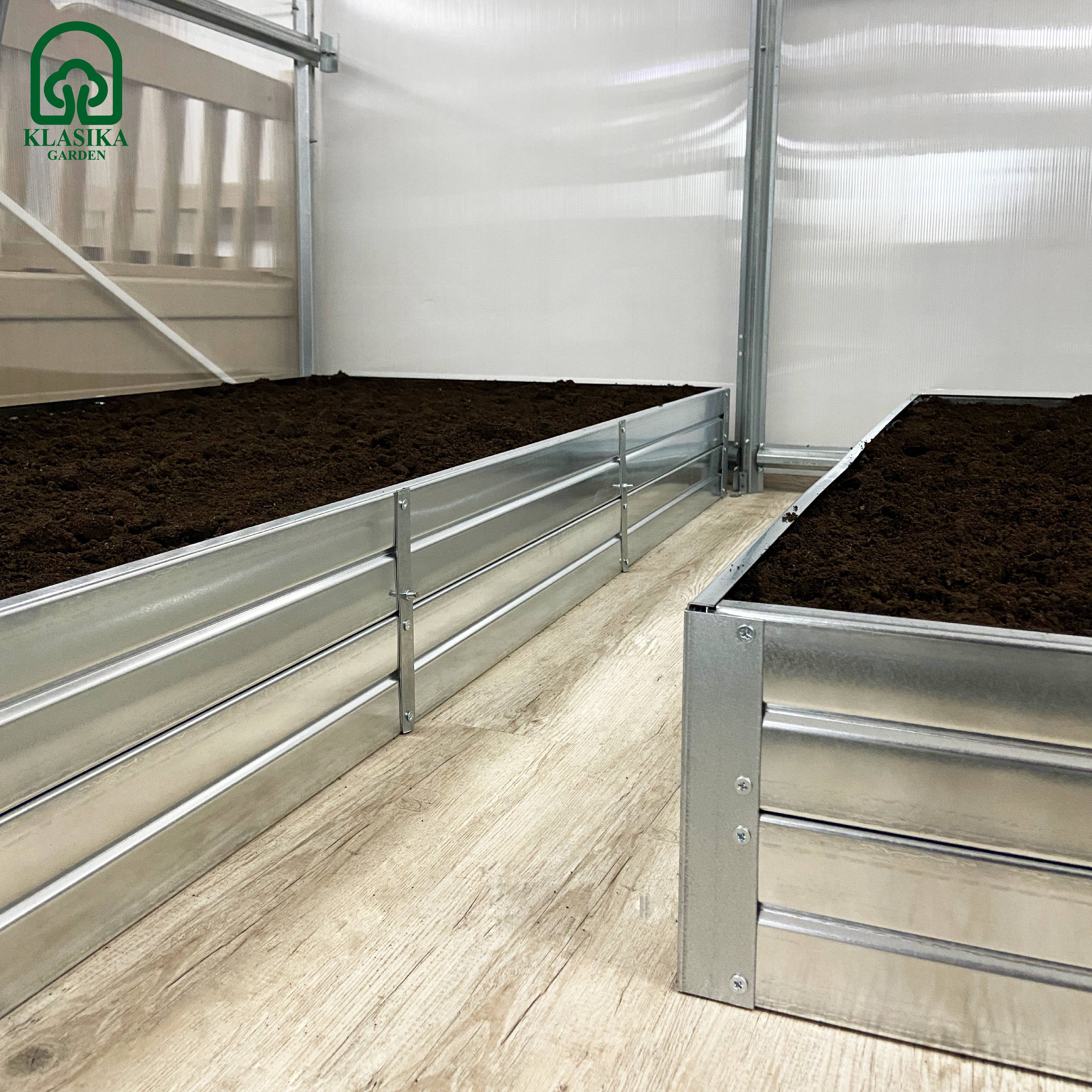 Kit de jardinière surélevées pour une serre 2,5x2 m, acier galvanisé, Klasika Greenhouses - Image 5