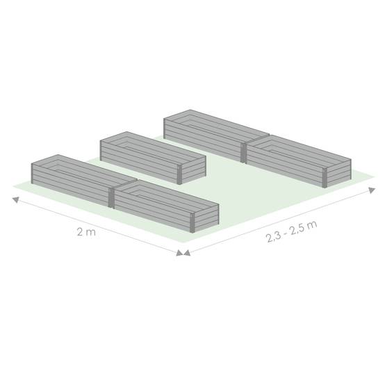 Kit de jardinière surélevées pour une serre 2,5x2 m, acier galvanisé, Klasika Greenhouses - Image 2