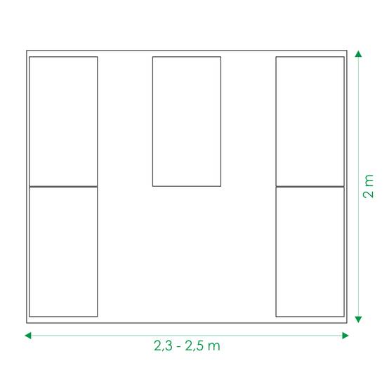 Kit de jardinière surélevées pour une serre 2,5x2 m, acier galvanisé, Klasika Greenhouses - Image 6