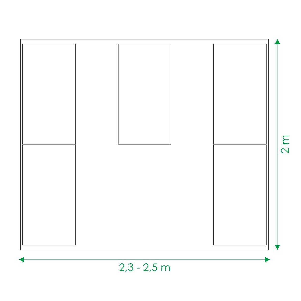Kit de jardinière surélevées pour une serre 2,5x2 m, acier galvanisé, Klasika Greenhouses - Image 6