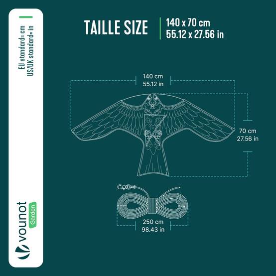 Cerf volant anti oiseaux effaroucheur sans mat Faucon modele D - Image 3
