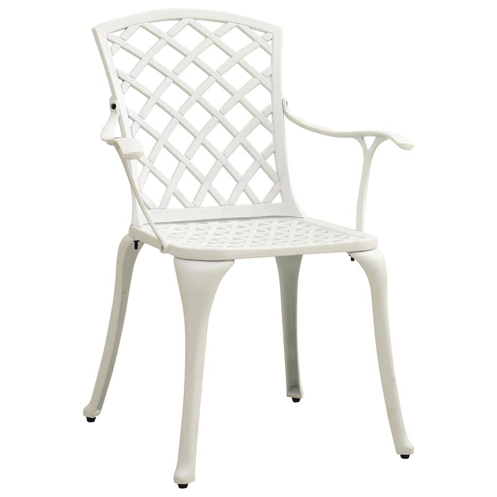 Vidaxl - Ensemble de bistro 3 pcs-Salons de jardin Aluminium coulé Blanc 410085 - Image 2