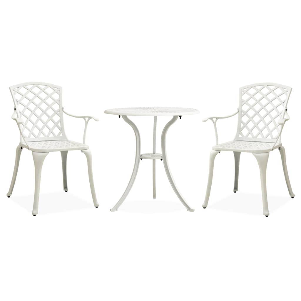 Vidaxl - Ensemble de bistro 3 pcs-Salons de jardin Aluminium coulé Blanc 410085