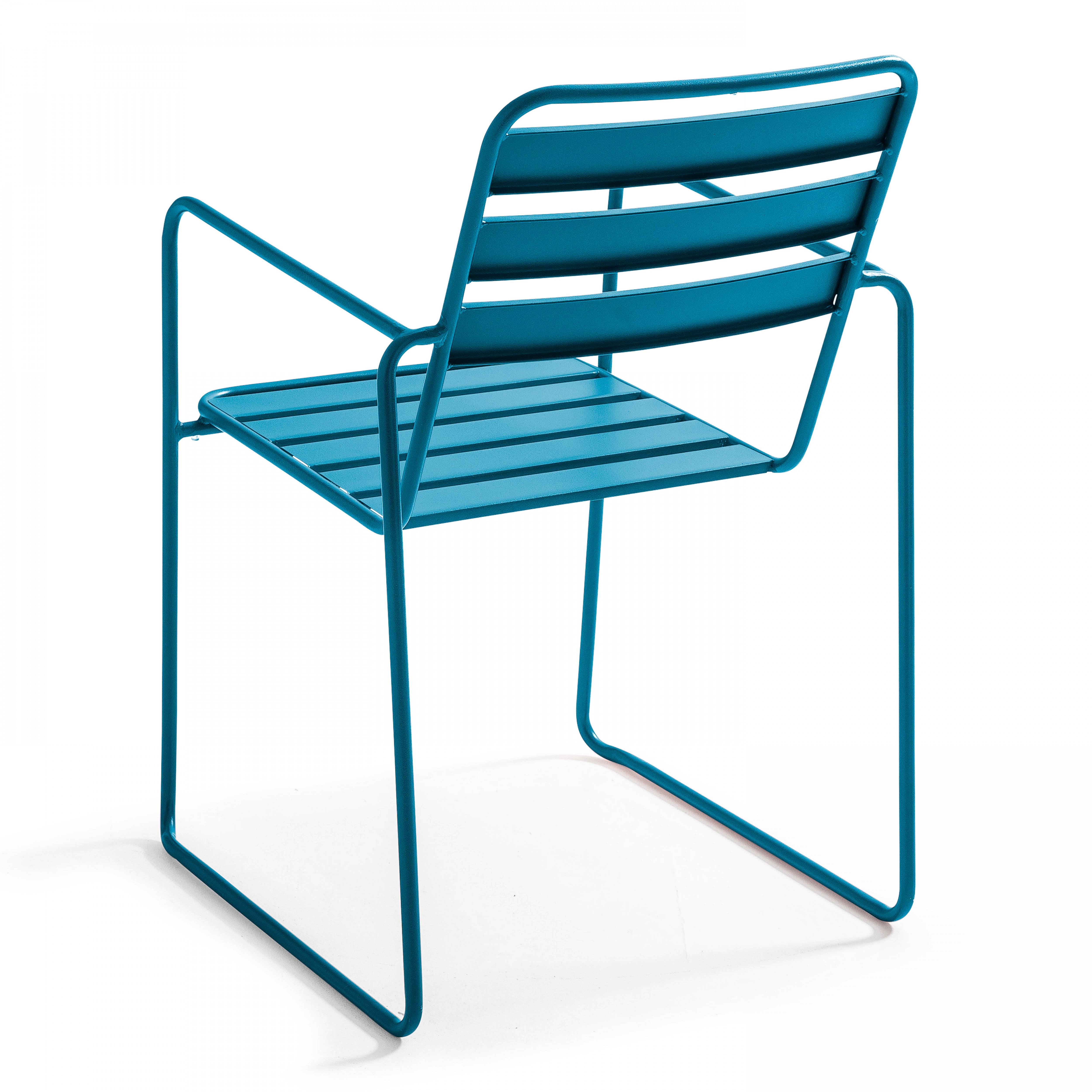 Oviala - Fauteuil de jardin en acier bleu pacific Touquet - Oviala - Image 2