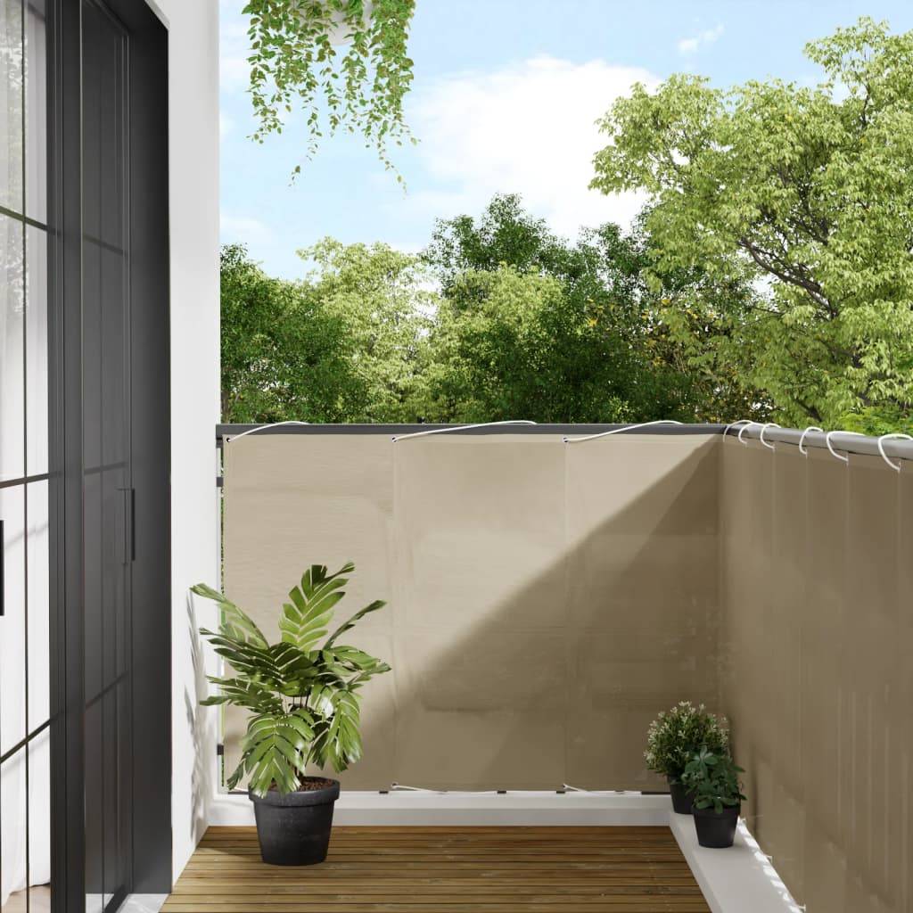 Écran de balcon polyester oxford beige 120 x 800 cm - PANGIVO - Image 1